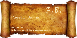 Puesli Barna névjegykártya